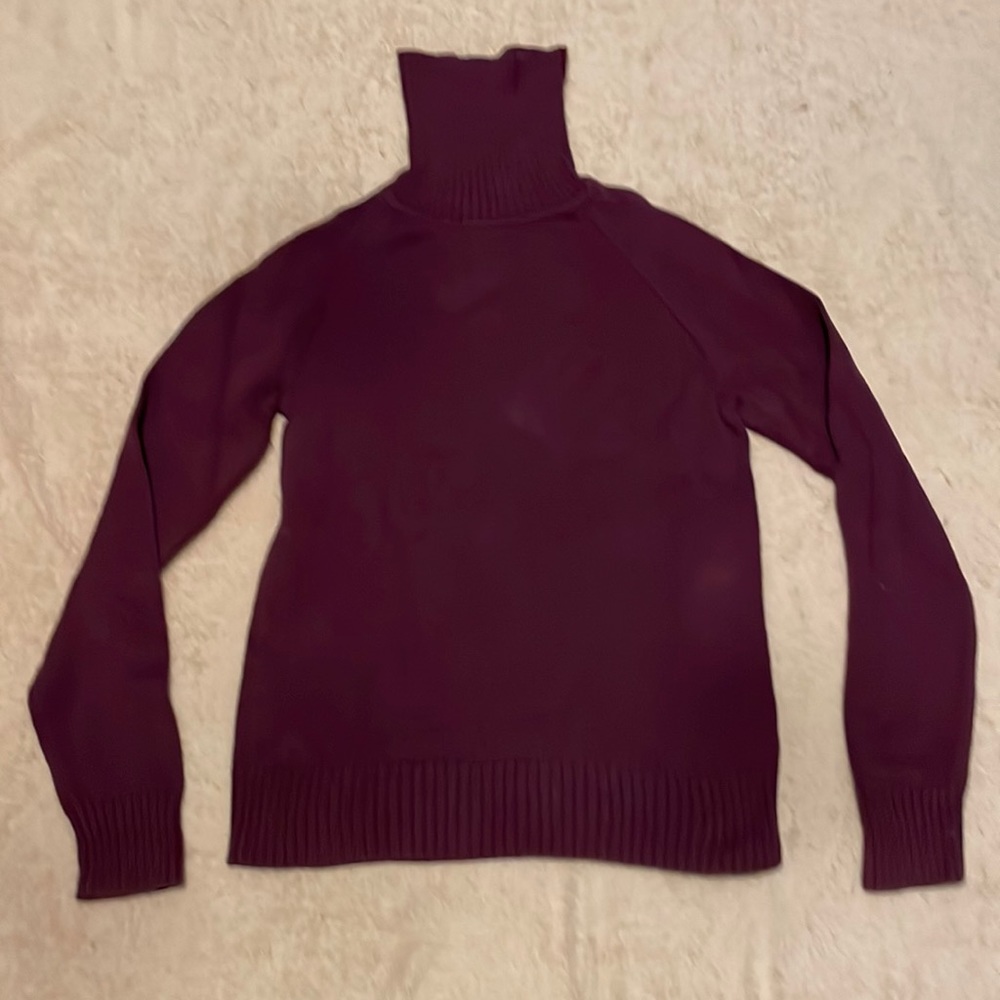 Purple Knit Turtleneck Sweater